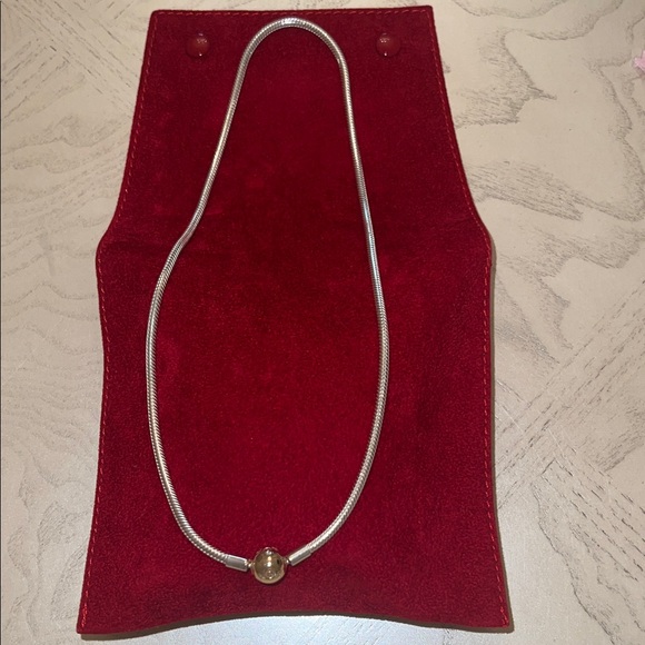 Pandora 14K Gold & Sterling Silver Moments snake necklace 17.8" length. - Picture 1 of 5